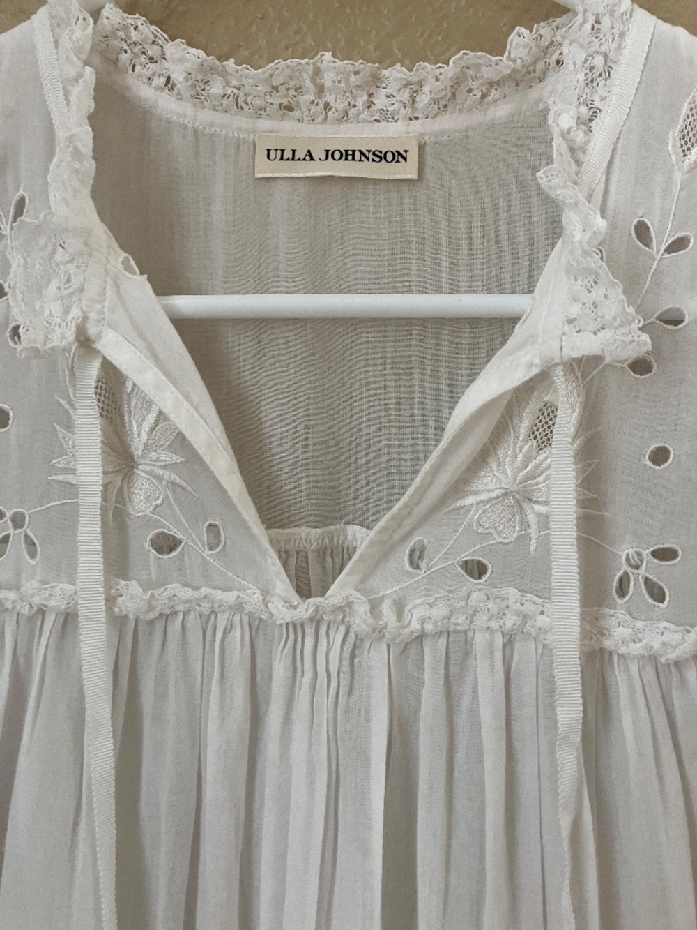 Ulla Johnson Elvina Dress Size 4 Midi Cotton Off White - Picture 3 of 8